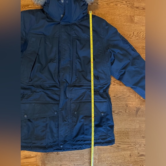 LL Bean Down Parka Baxter Downtek Puffer Jacket with removable Fur Hood Size S - Picture 9 of 14